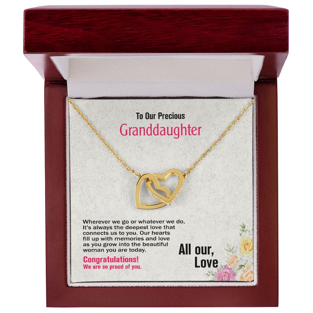 To Our Granddaughter-With Love, Interlocking Hearts Necklace, Jewelry Gift - YERTIZZ.COM