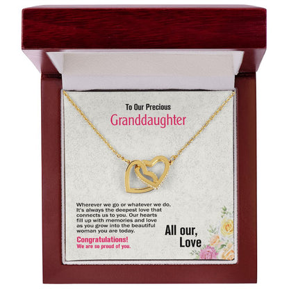 To Our Granddaughter-With Love, Interlocking Hearts Necklace, Jewelry Gift - YERTIZZ.COM