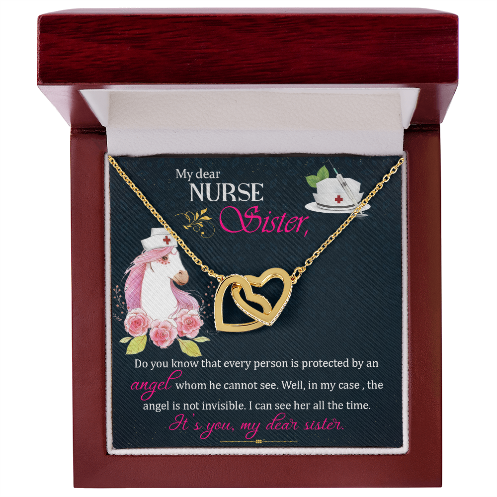 Interlocking Hearts Necklace, Jewelry Gift, Nurse, Nurses, Sister - YERTIZZ.COM