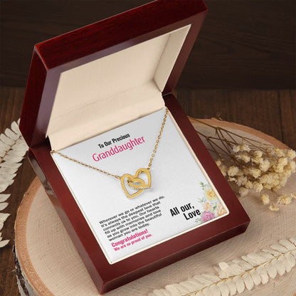 To Our Granddaughter-All Our Love, Interlocking Hearts Necklace, Jewelry Gift - YERTIZZ.COM