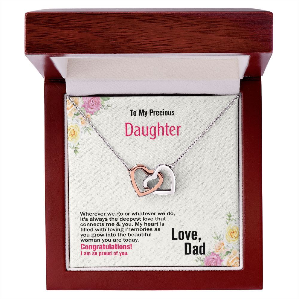 To Daughter, Interlocking Hearts Necklace, Jewelry Gift - YERTIZZ.COM
