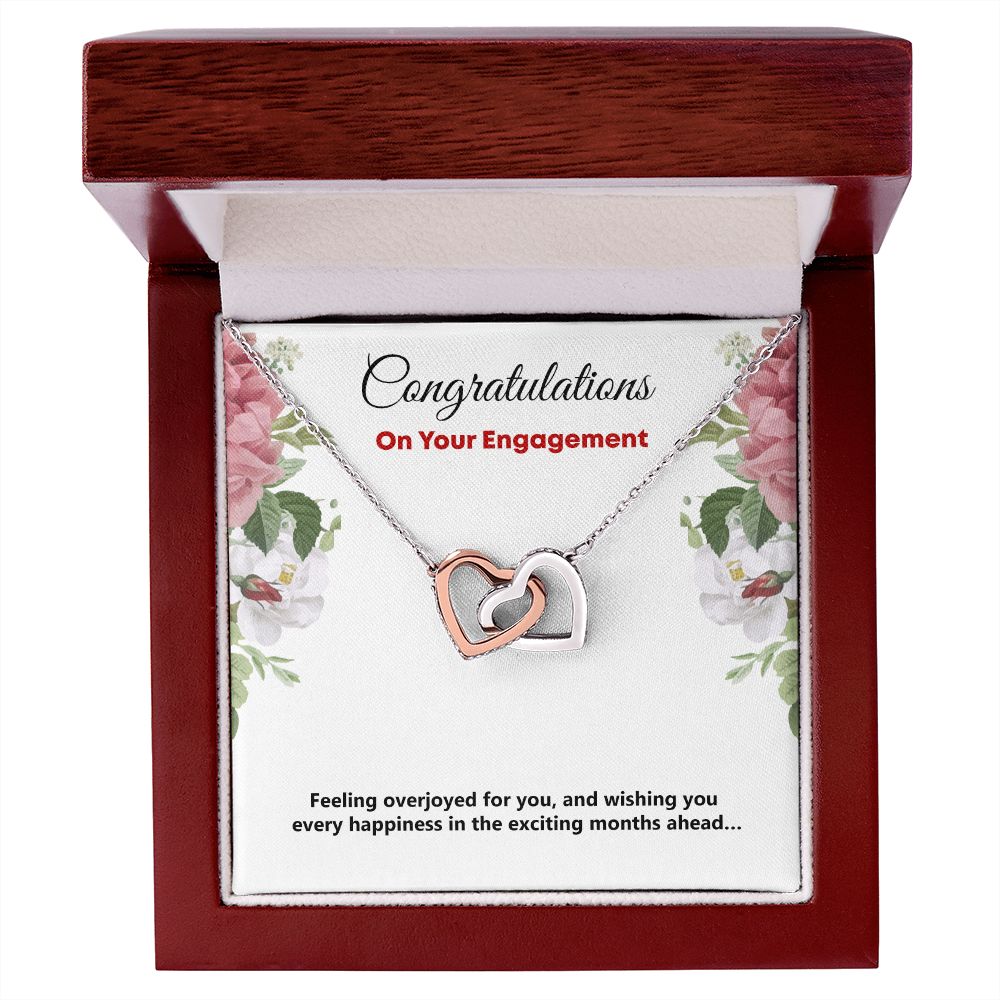 Interlocking Hearts Necklace, Engagement, Congratulations