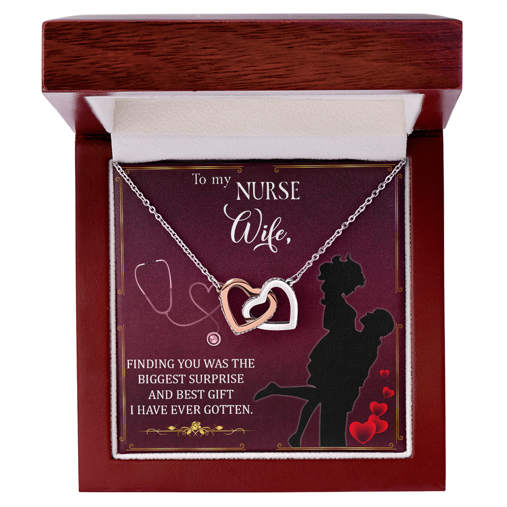 Interlocking Hearts Necklace, Jewelry Gift, Rose Gold, or 18k yellow gold finish, Nurse, Nurses - YERTIZZ.COM