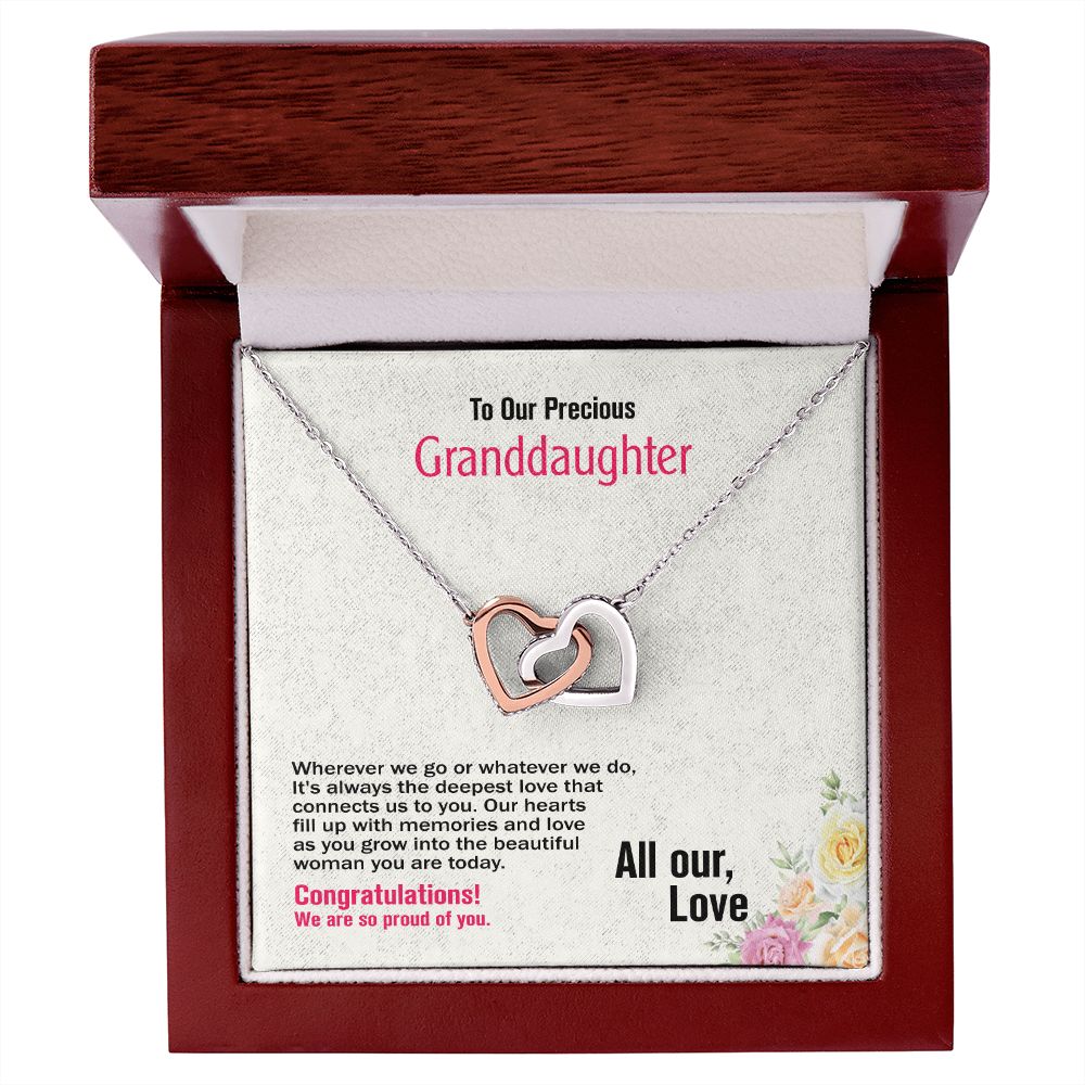 To Our Granddaughter-With Love, Interlocking Hearts Necklace, Jewelry Gift - YERTIZZ.COM