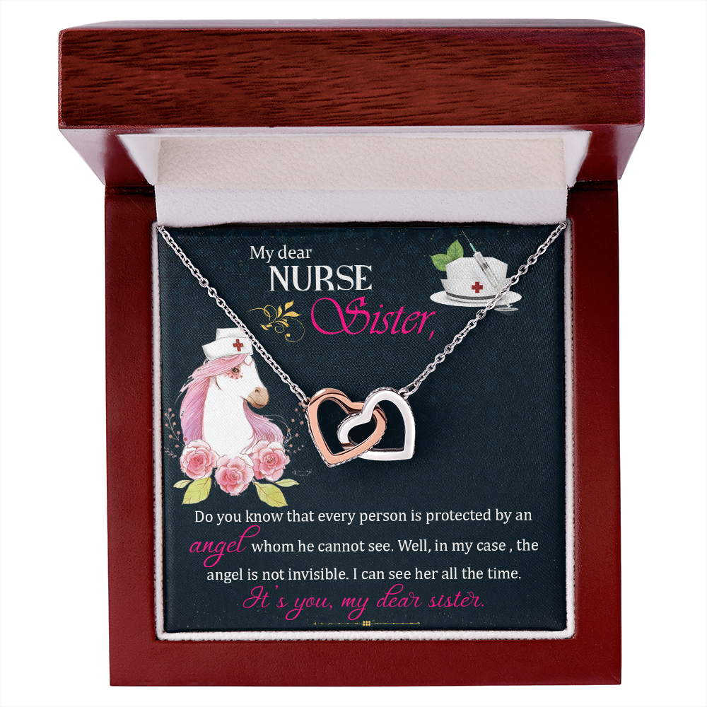 Interlocking Hearts Necklace, Jewelry Gift, Nurse, Nurses, Sister - YERTIZZ.COM