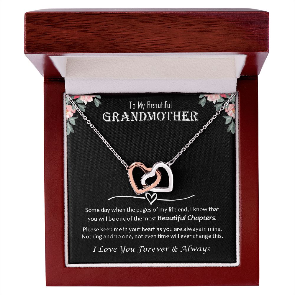 Interlocking Hearts Necklace, Jewelry Gift, Grandmother