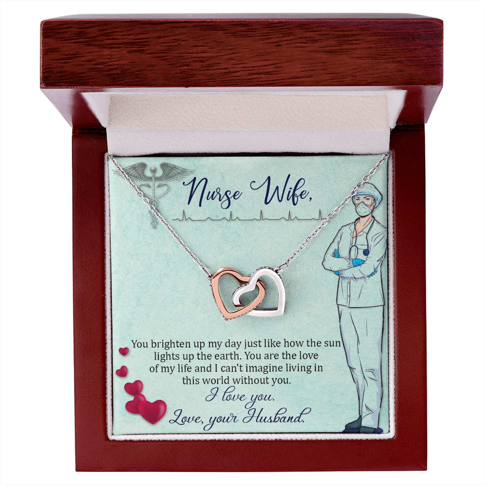 Interlocking Hearts Necklace, Jewelry Gift, Rose Gold, or 18k yellow gold finish, Nurse, Wife - YERTIZZ.COM
