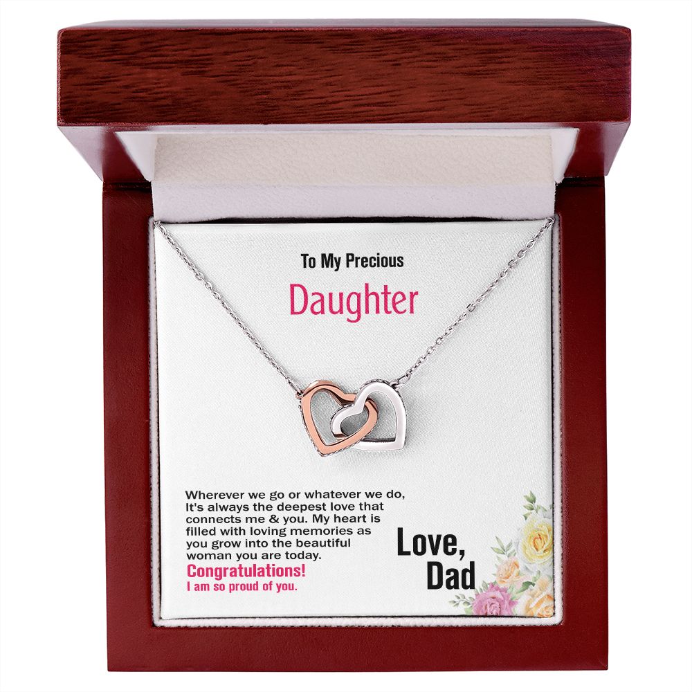 To Daughter, Interlocking Hearts Necklace, Jewelry Gift - YERTIZZ.COM