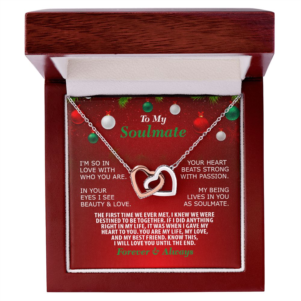 Christmas, To My Soulmate, Forever Always, Interlocking Hearts Necklace, Jewelry Gift - YERTIZZ.COM