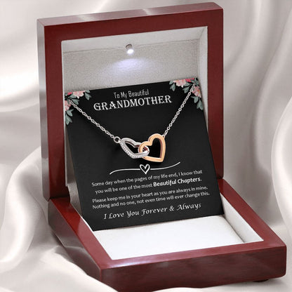 Interlocking Hearts Necklace, Jewelry Gift, Grandmother