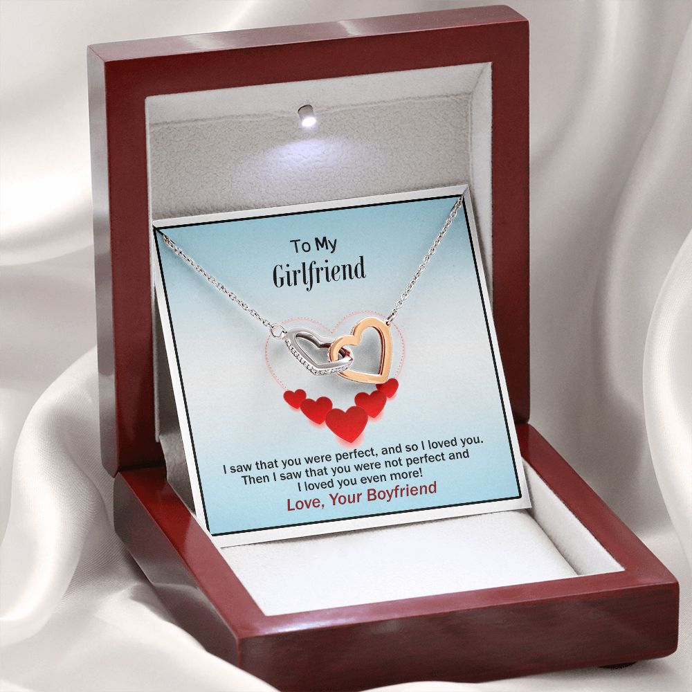 Interlocking Hearts, Valentines, Jewelry Gift, To My Girlfriend - YERTIZZ.COM