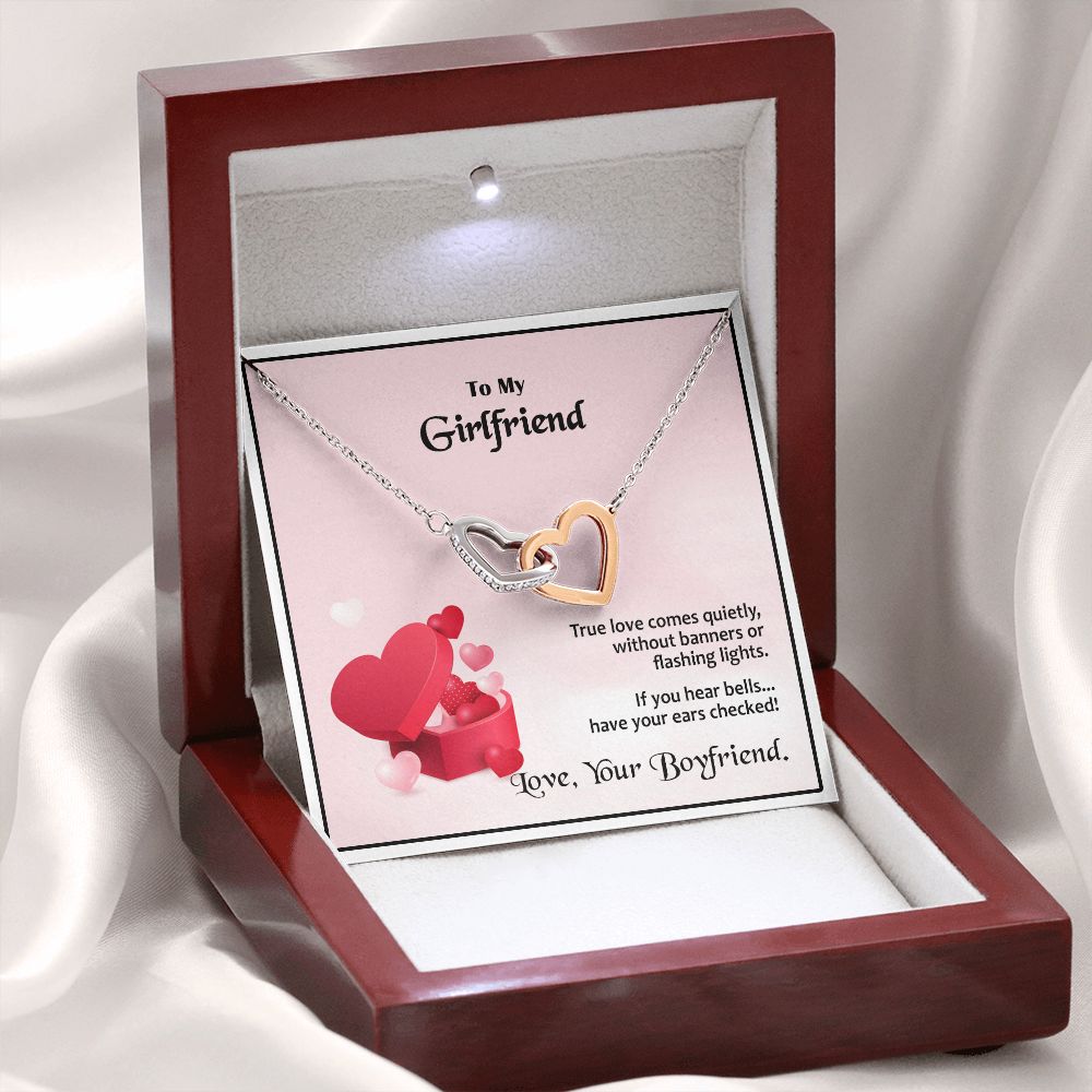 Interlocking Hearts, Valentines, Jewelry Gift, To My Girlfriend - YERTIZZ.COM