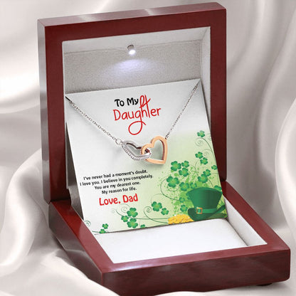 To My Daughter, St. Patrick's Day, Interlocking Hearts Necklace - YERTIZZ.COM