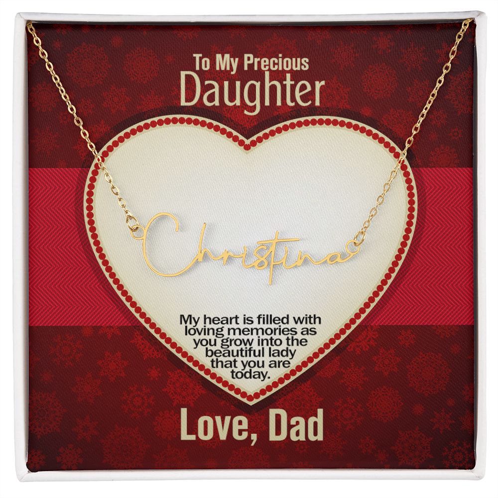 To My Precious Daughter, Signature Name Necklace, Jewelry Gift - YERTIZZ.COM