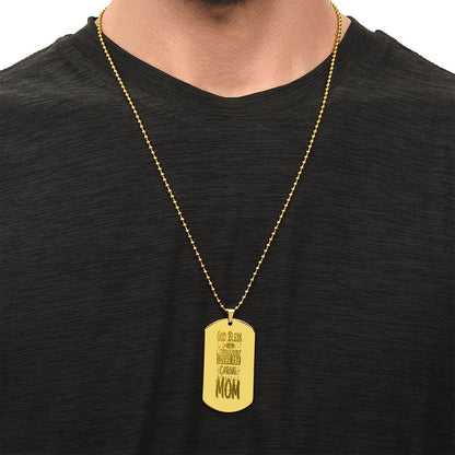To Mom, God Bless and Amazing Loving Mother, Engraved Dog Tag Necklace - YERTIZZ.COM
