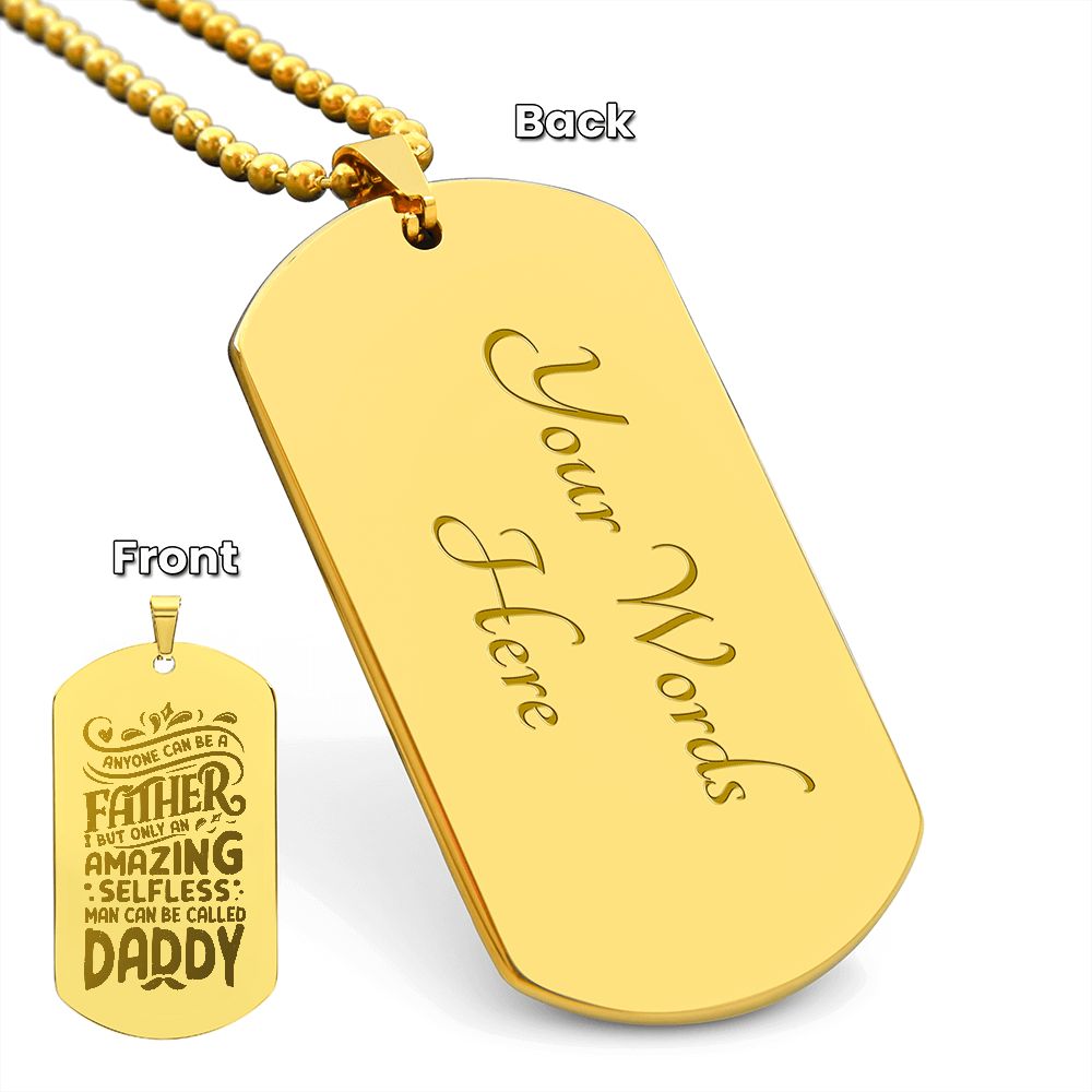 Amazing Father, Dad, Engraved Dog Tag