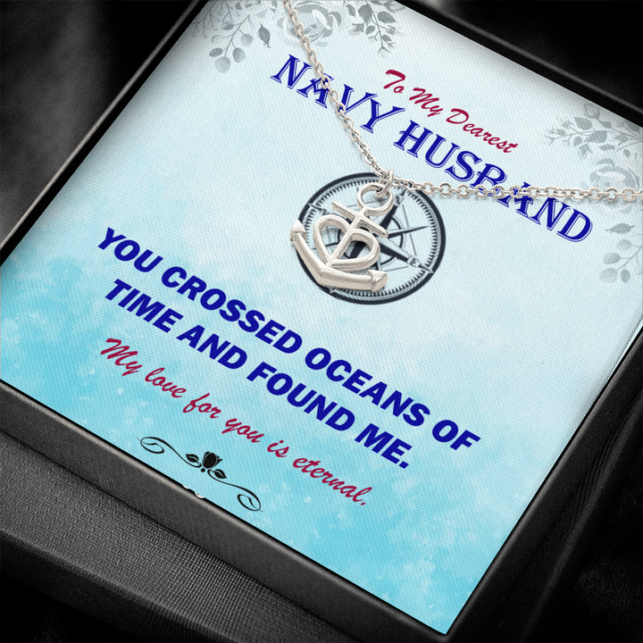 To my Husband, Gift, Friendship Anchor Necklace, Jewelry, Anchor, artisan crafted, Pendant, 16"-22" adjustable cable chain