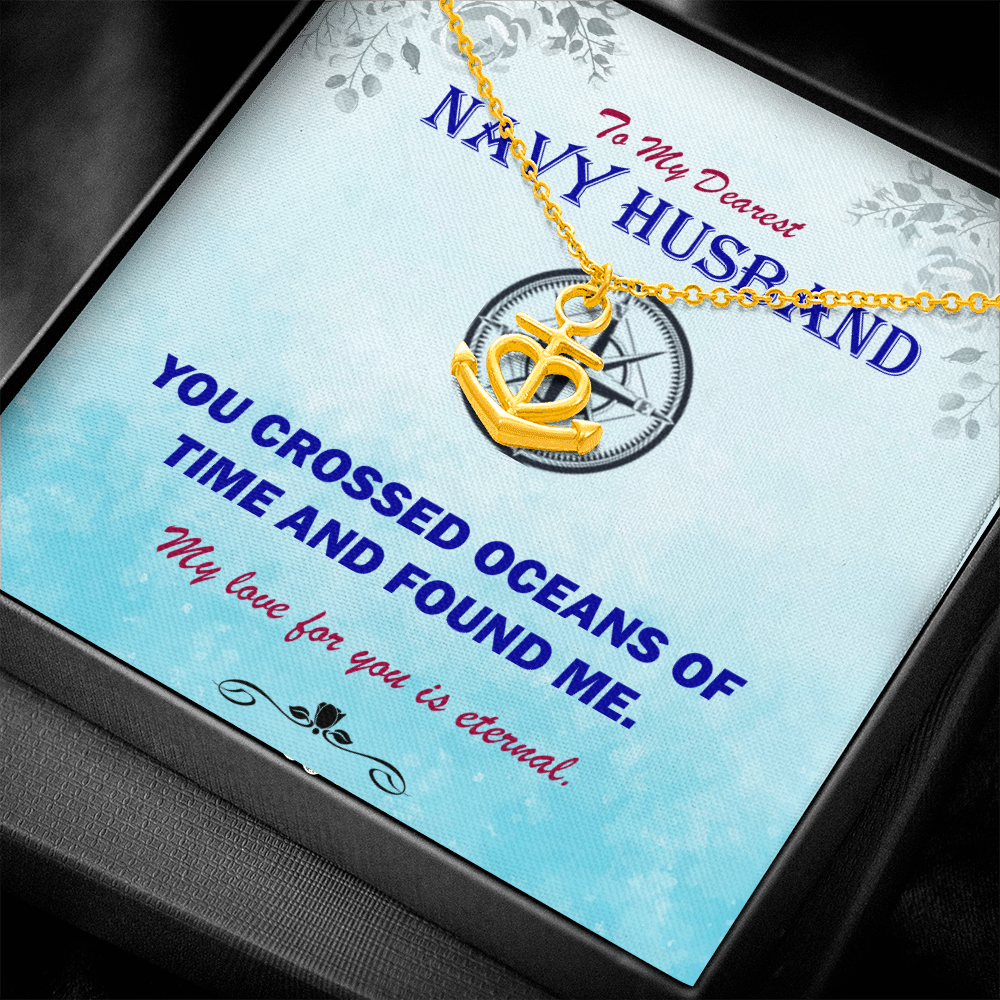 To my Husband, Gift, Friendship Anchor Necklace, Jewelry, Anchor, artisan crafted, Pendant, 16"-22" adjustable cable chain