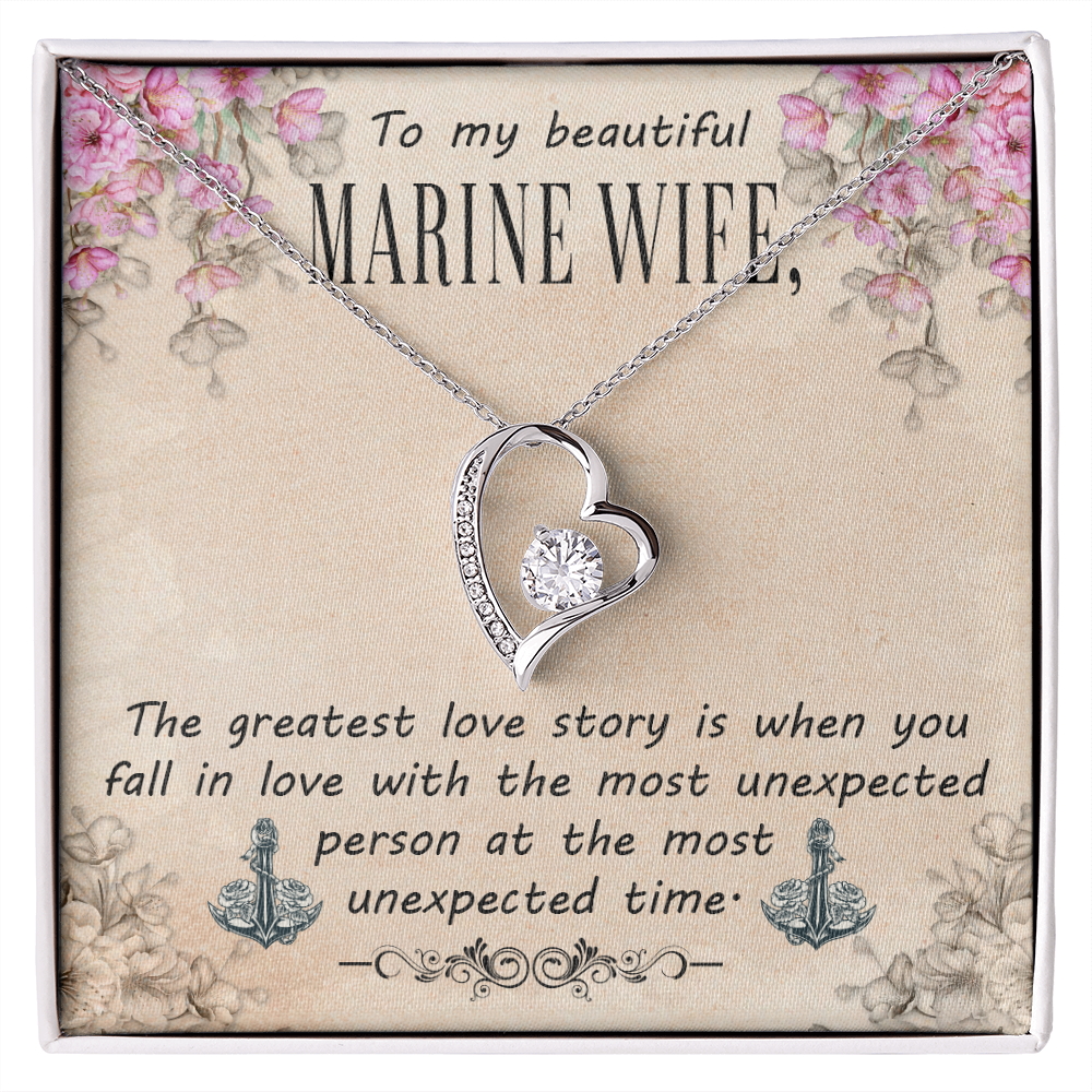 To My Marine Wife, Forever Love Necklace, Jewelry Gift - YERTIZZ.COM
