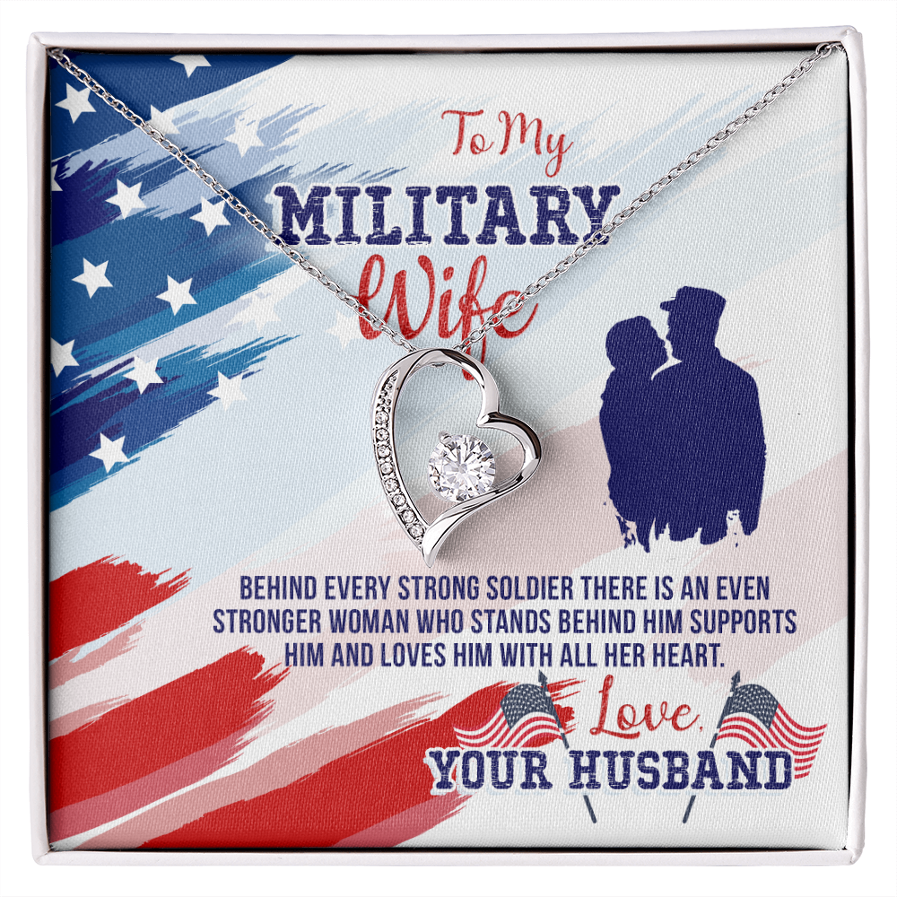 To My Military Wife, Forever Love Necklace, Soldier, Jewelry Gift - YERTIZZ.COM