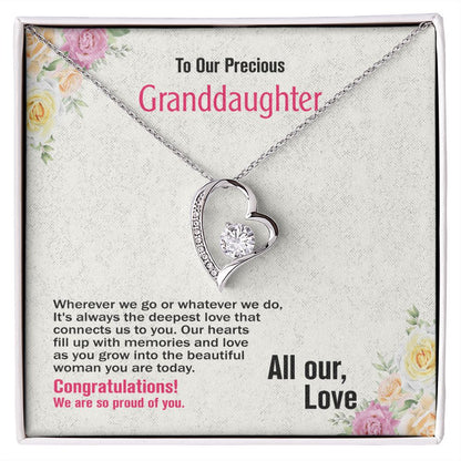 To Our Precious Granddaughter-All Our Love, Forever Love Necklace, Jewelry Gift - YERTIZZ.COM