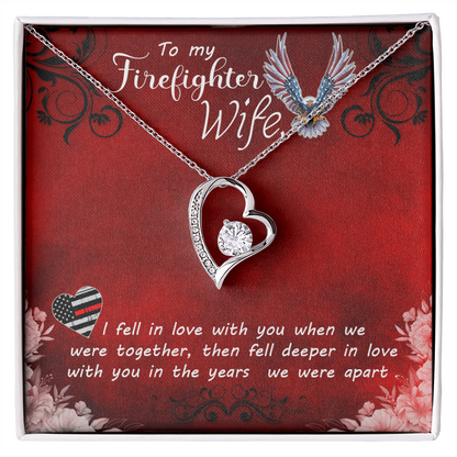 To My Firefighter Wife, Forever Love Necklace, Jewelry Gift - YERTIZZ.COM