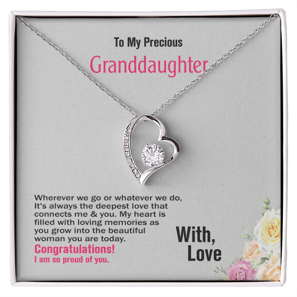 To Our Precious Granddaughter, With Love, Forever Love Necklace, Jewelry Gift - YERTIZZ.COM