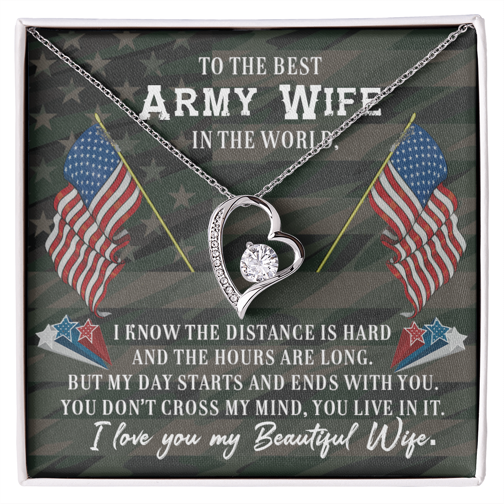 To The Best Army Wife In The World, Forever Love Necklace Jewelry Gift - YERTIZZ.COM