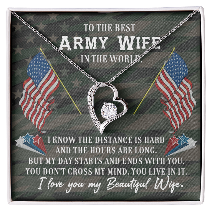To The Best Army Wife In The World, Forever Love Necklace Jewelry Gift - YERTIZZ.COM