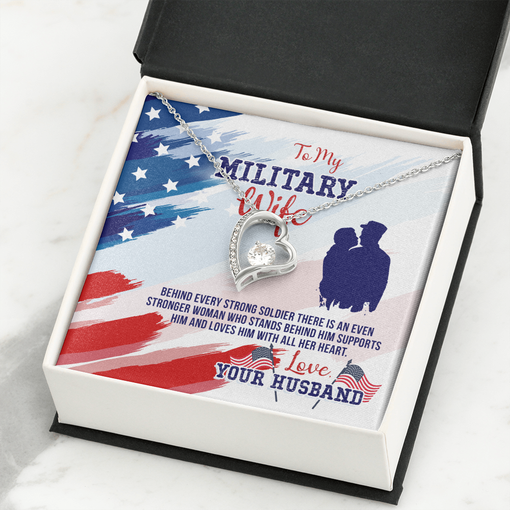 To My Military Wife, Forever Love Necklace, Soldier, Jewelry Gift - YERTIZZ.COM