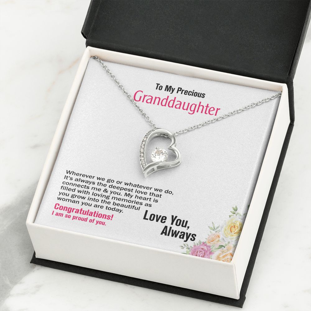 To Precious Granddaughter-Love You Always, Forever Love Necklace, Jewelry Gift - YERTIZZ.COM