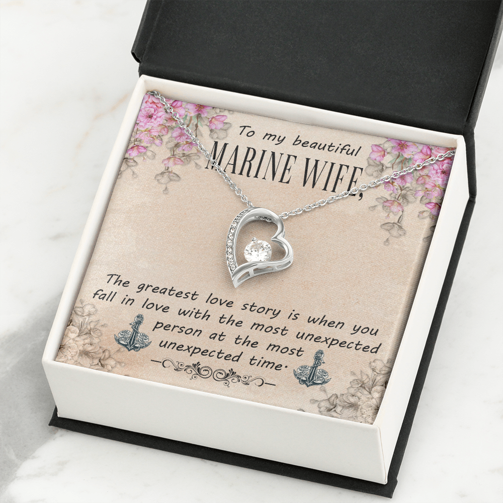 To My Marine Wife, Forever Love Necklace, Jewelry Gift - YERTIZZ.COM