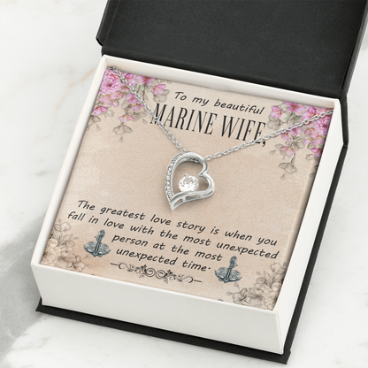 To My Marine Wife, Forever Love Necklace, Jewelry Gift - YERTIZZ.COM