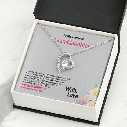 To Our Precious Granddaughter, With Love, Forever Love Necklace, Jewelry Gift - YERTIZZ.COM