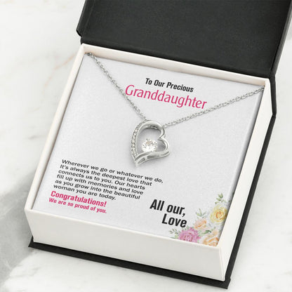 To Our Precious Granddaughter, All Our Love, Forever Love Necklace, Jewelry Gift - YERTIZZ.COM