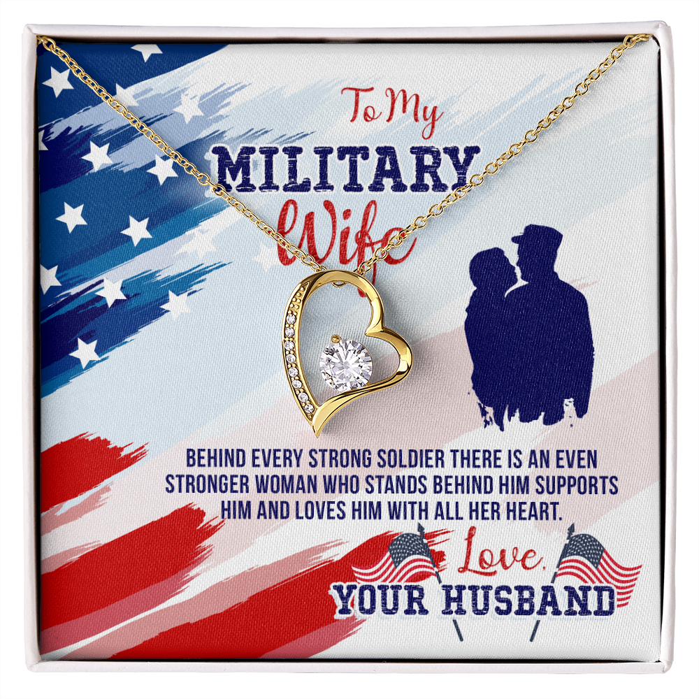 To My Military Wife, Forever Love Necklace, Soldier, Jewelry Gift - YERTIZZ.COM