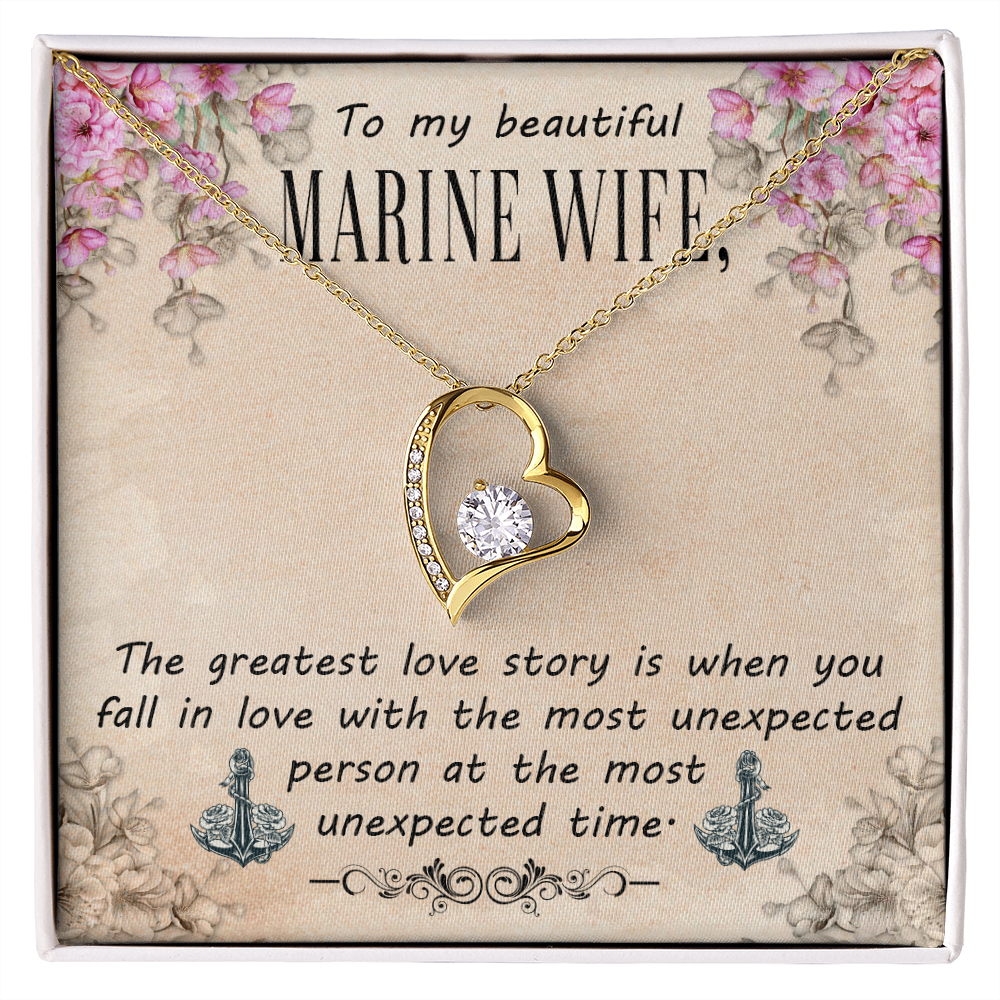 To My Marine Wife, Forever Love Necklace, Jewelry Gift - YERTIZZ.COM