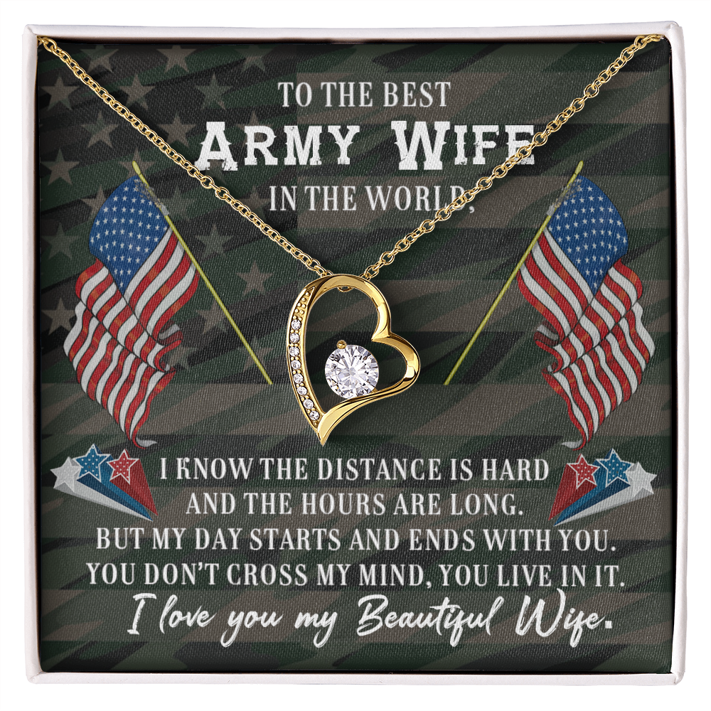 To The Best Army Wife In The World, Forever Love Necklace Jewelry Gift - YERTIZZ.COM