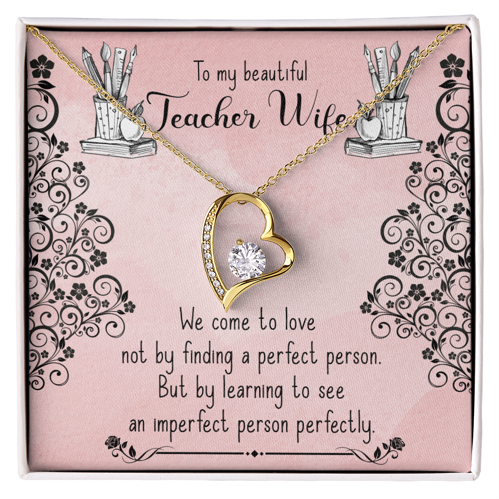 To My Teacher Wife, Forever Love Necklace, Gift, Jewelry - YERTIZZ.COM