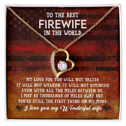 Forever Love Necklace, Gift, Jewelry, Firewife, Fire Wife, Wife, To Wife - YERTIZZ.COM