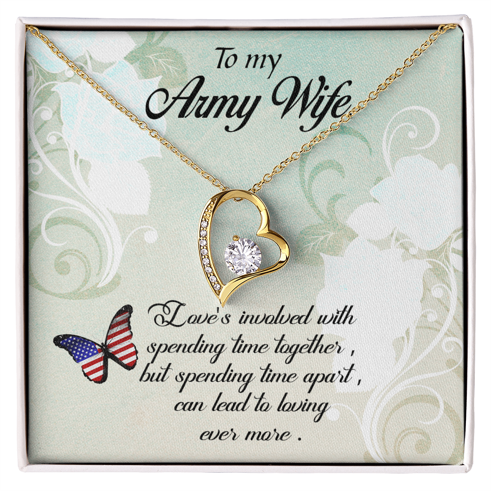 To My Army Wife, Jewelry Gift, Forever Love Necklace - YERTIZZ.COM