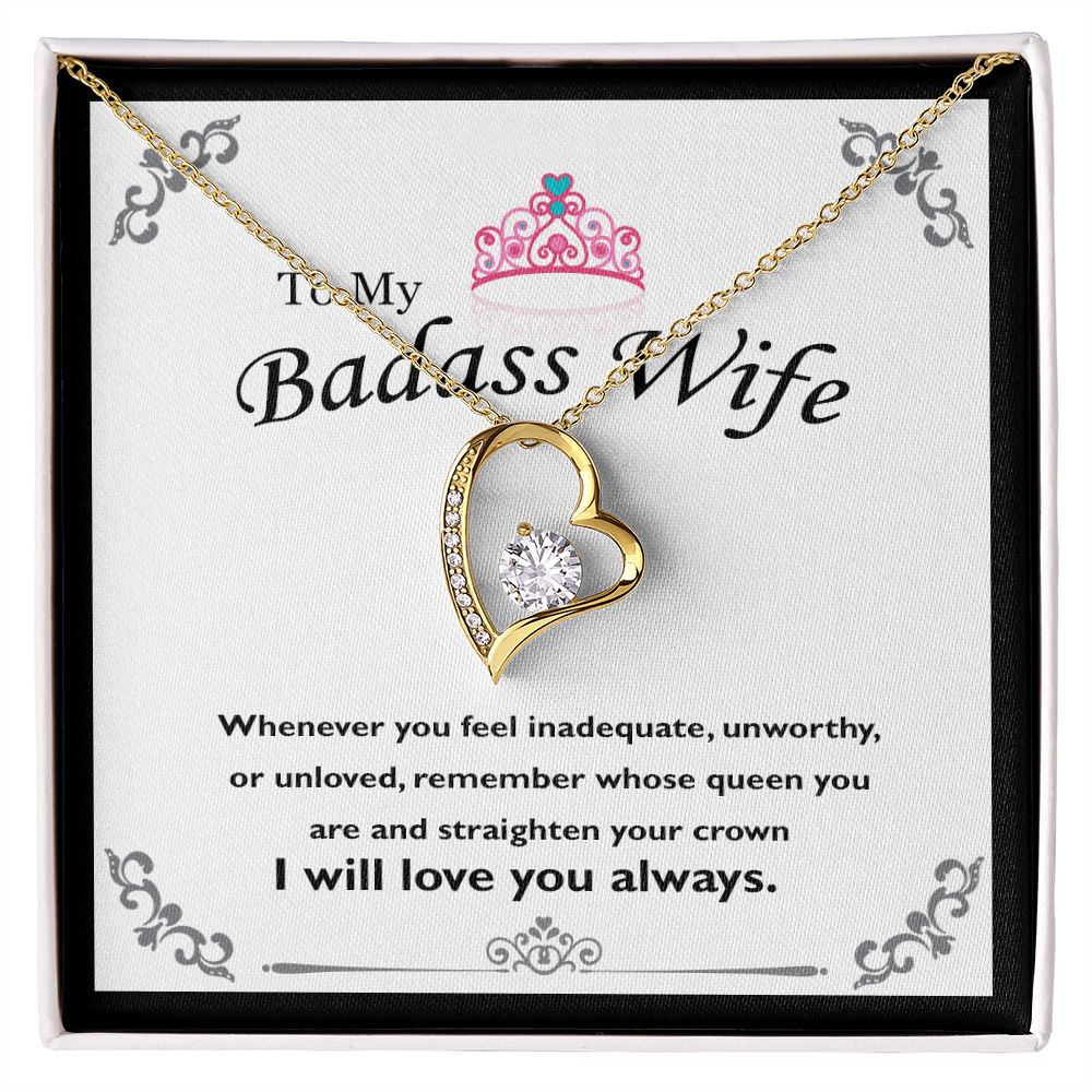 To My Badass Wife, Forever Love Necklace, Jewelry Gift - YERTIZZ.COM