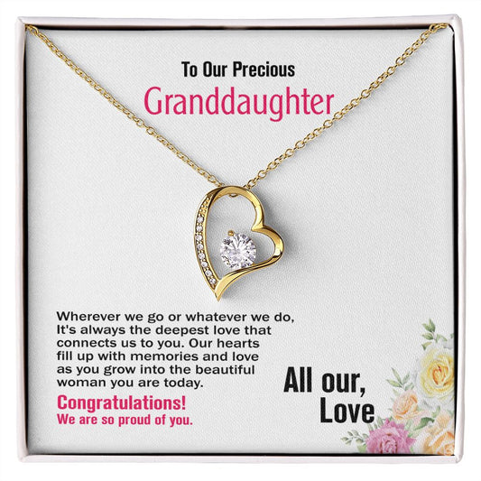 To Our Precious Granddaughter, All Our Love, Forever Love Necklace, Jewelry Gift