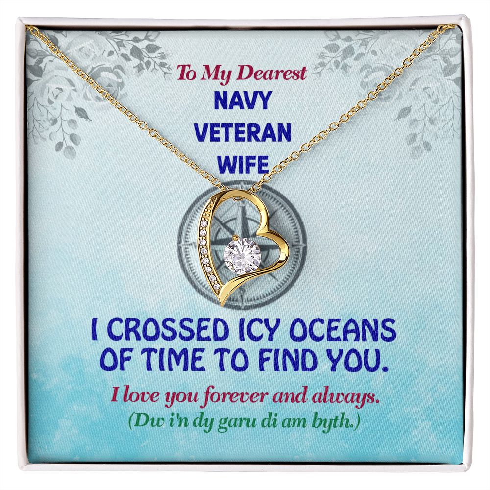 To My Dearest Navy Veteran Wife-I Love You, Forever Love Necklace, Jewelry, Gift - YERTIZZ.COM