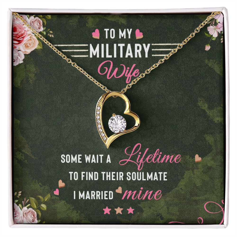 To My Wife, Military Wife, Forever Love Necklace, Jewelry Gift - YERTIZZ.COM