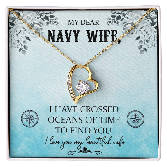 Forever Love Necklace, Gift, Jewelry, Navy, Navy Wife, Wife, To Wife