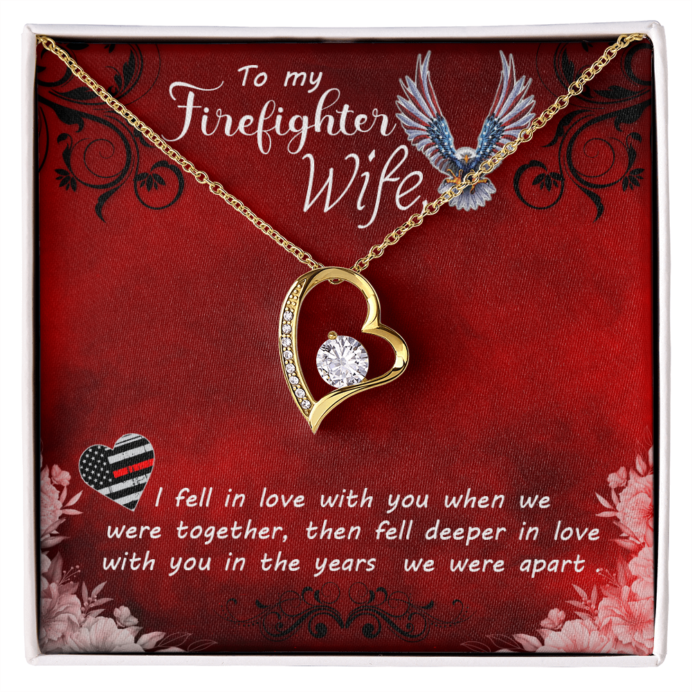 To My Firefighter Wife, Forever Love Necklace, Jewelry Gift - YERTIZZ.COM