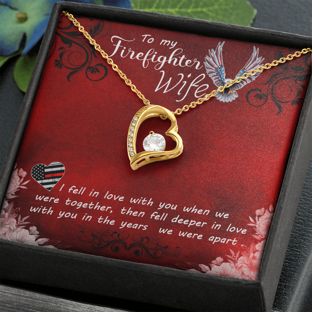 To My Firefighter Wife, Forever Love Necklace, Jewelry Gift - YERTIZZ.COM