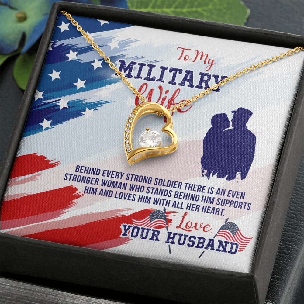 To My Military Wife, Forever Love Necklace, Soldier, Jewelry Gift - YERTIZZ.COM