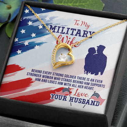 To My Military Wife, Forever Love Necklace, Soldier, Jewelry Gift - YERTIZZ.COM